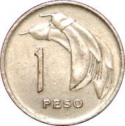 1 Peso, Uruguay, 1968 reverse image