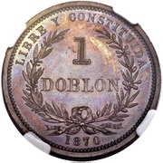 1 Doblon 10 Pesos - Pattern reverse image
