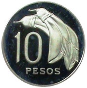 10 Pesos Pattern, Uruguay, 1969 reverse image