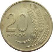 20 Pesos, Uruguay, 1970 reverse image