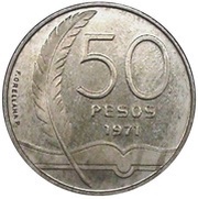 50 Pesos José Enrique Rodó; Pattern reverse image