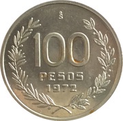 100 Pesos Pattern, Uruguay, 1972 reverse image