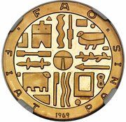 1000 Pesos FAO - Gold Pattern reverse image