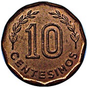 10 Centésimos Pattern reverse image
