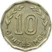 10 Centésimos Pattern reverse image