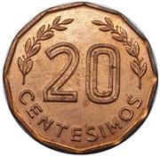 20 Centésimos Pattern reverse image