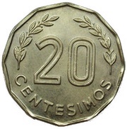 20 Centésimos Pattern reverse image
