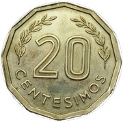 20 Centésimos Pattern reverse image