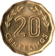 20 Centésimos reverse image