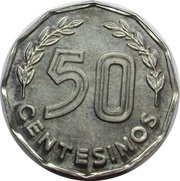 50 Centésimos Pattern, Uruguay, 1976 reverse image
