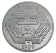 2 Pesos Jorge Luis Borges, Argentina, 1999 reverse image