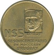 5 Nuevos Pesos José Artigas obverse image