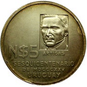 5 Nuevos Pesos José Artigas - Pattern obverse image