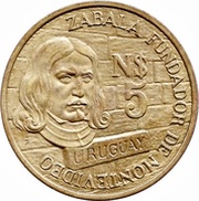5 Nuevos Pesos Founding of Montevideo obverse image