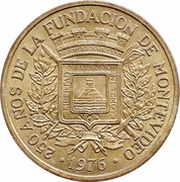 5 Nuevos Pesos Founding of Montevideo, Uruguay, 1976 reverse image