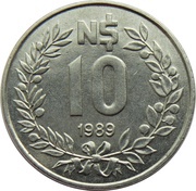 10 Nuevos Pesos reverse image