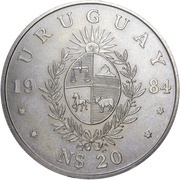 20 Nuevos Pesos World Fisheries Conference obverse image
