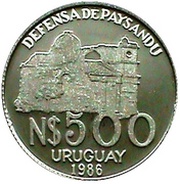500 Nuevos Pesos Paysandu defense obverse image