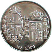 2000 Nuevos Pesos Visit of Spanish King and Queen obverse image