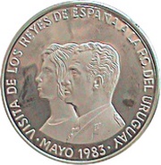 2000 Nuevos Pesos Visit of Spanish King and Queen, Uruguay, 1983 reverse image