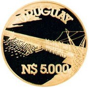 5000 Nuevos Pesos Binational Dam reverse image
