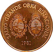 5000 Nuevos Pesos Hydroelectricity; Pattern strike obverse image