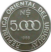 5000 Nuevos Pesos Presidential Meeting obverse image