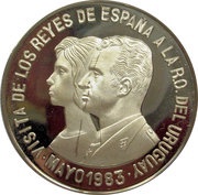 20 000 Nuevos Pesos Visit of Spanish King and Queen; Trial strike reverse image