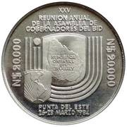 20 000 Nuevos Pesos Gold coinage and BID Meeting - Pattern reverse image