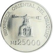 25 000 Nuevos Pesos Anniversary of Central Bank obverse image