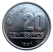 20 Centésimos reverse image