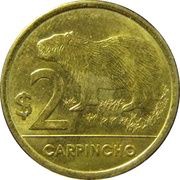 2 Pesos Uruguayos Carpincho reverse image