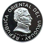 5 Pesos Uruguayos Silver trial obverse image