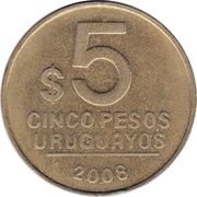 5 Pesos Uruguayos reverse image