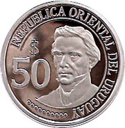 50 Pesos Uruguayos Independence - Silver Trial Strike obverse image