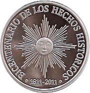 50 Pesos Uruguayos Independence - Silver Trial Strike, Uruguay, 2011 reverse image