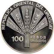 100 Pesos Uruguayos FAO Anniversary obverse image