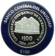 100 Pesos Uruguayos Banco de la Republica Oriental del Uruguay, Uruguay, 1996 reverse image