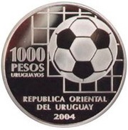 1000 Pesos Uruguayos 100th Anniversary of FIFA obverse image
