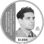 1000 Pesos Uruguayos PIT-CNT, Uruguay, 2016 reverse image