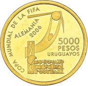 5000 Pesos Uruguayos World Cup reverse image