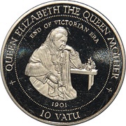 10 Vatu Queen Elizabeth the Queen Mother reverse image