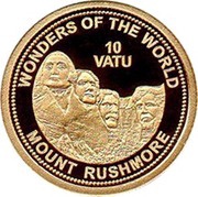 10 Vatu Mount Rushmore reverse image