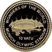 10 Vatu Munich Olympic Stadium, Vanuatu, 2016 reverse image
