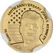 10 Vatu John F. Kennedy, Vanuatu, 2017 reverse image
