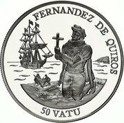50 Vatu Pedro Fernandez de Quiros, Vanuatu, 1992 reverse image