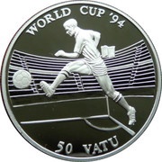 50 Vatu World Cup Football, Vanuatu, 1994 reverse image