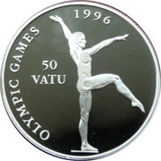 50 Vatu 1996 Olympic Games-Gymnast, Vanuatu, 1994 reverse image