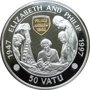 50 Vatu Golden Wedding, Vanuatu, 1997 reverse image