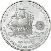 50 Vatu Pedro Fernandez de Quiros, Vanuatu, 2005 reverse image